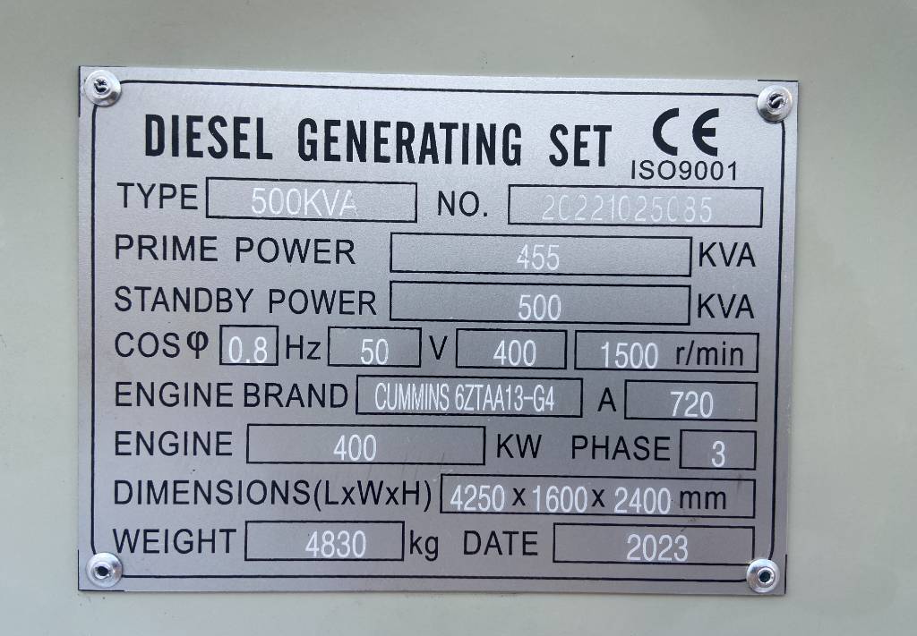 Groupe électrogène Cummins 6ZTAA13-G4 - 500 kVA Generator - DPX-19845: photos 4