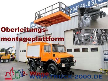UNIMOG 424 4x4 Zweiwege Hubarbeitsbühne Strom/Oberleitg - Grue mobile