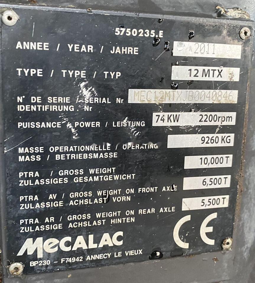 Pelle sur pneus Mecalac 12 MTX Origine Française: photos 7