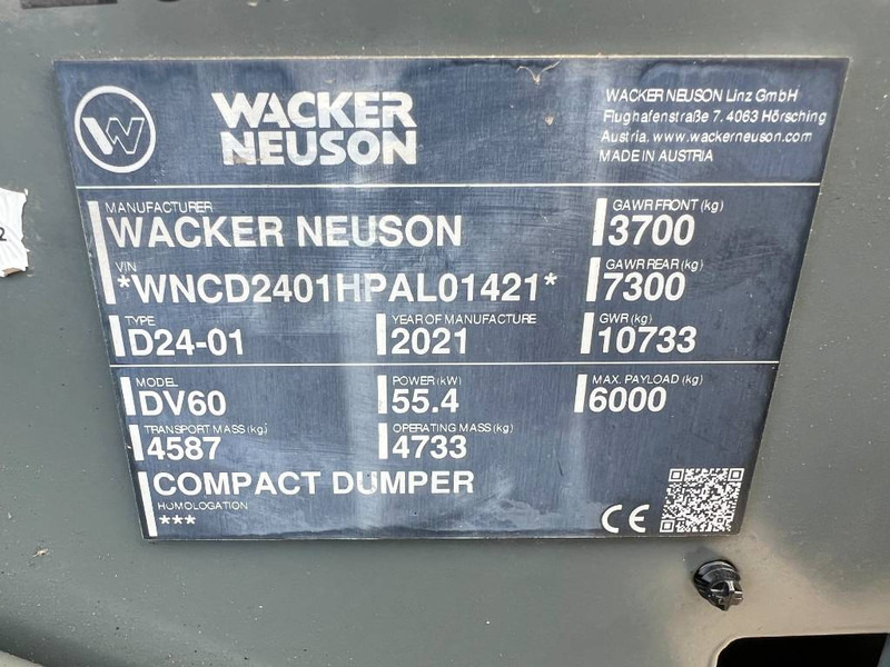 Tombereau WACKER NEUSON DV60 4x4 Excellent Condition / Swivel Dumper: photos 16