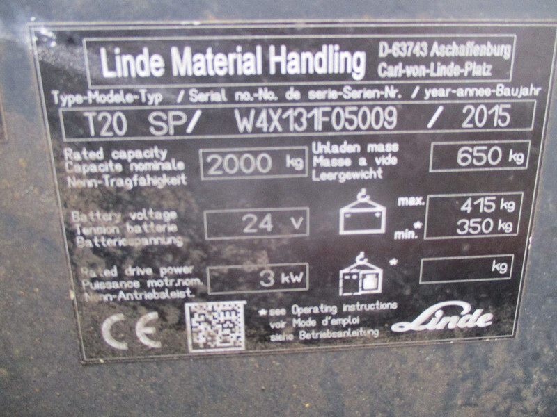 Préparateur de commandes Linde T20 SP, Elektrische Palletwagen: photos 10