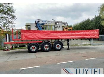 Remorque plateau RSG Drop & Go trailer + kennis 8000 r crane kraan