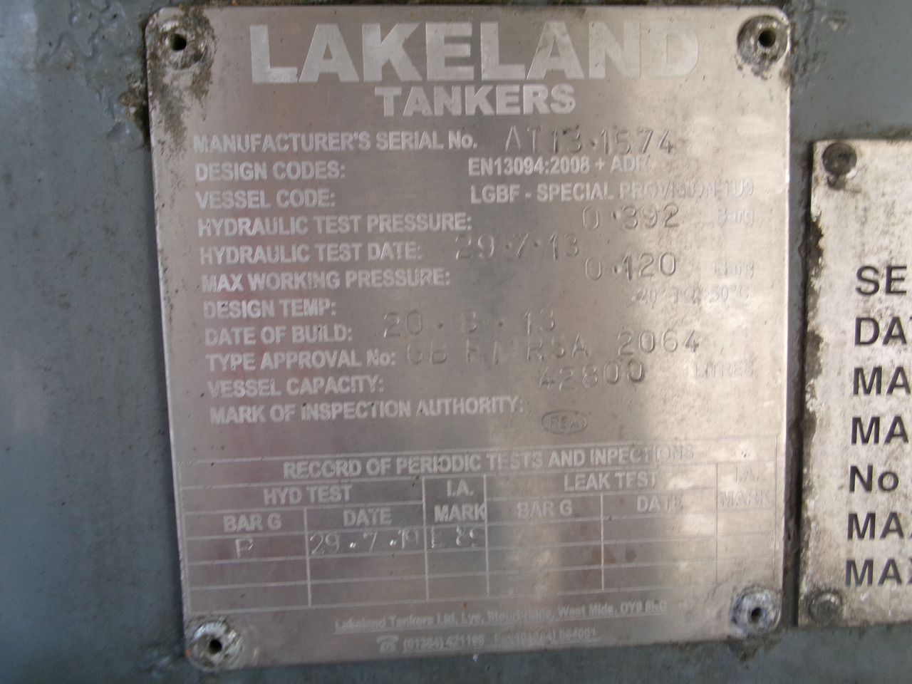 Lakeland Tankers Fuel tank alu 42.8 m3 / 6 comp + pump - crédit-bail Lakeland Tankers Fuel tank alu 42.8 m3 / 6 comp + pump: photos 31