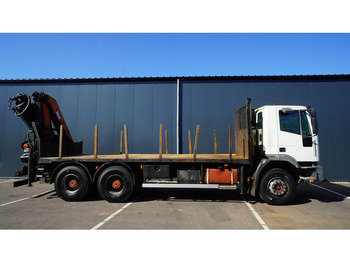 Camion grue Iveco EUROTRAKKER CURSOR 350 6X4 FLATBED WITH PALFINGER PK 20002 CRANE: photos 4