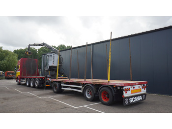 Camion grumier, Camion grue Scania R 580 V8 8X4 LOGTRANSPORT COMBI WITH MTDK YEAR 2012 TRAILER KESLA 46 CRANE: photos 5