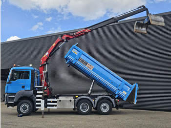 Camion benne, Camion grue MAN TGS 28.400 6X4-4 BL / CRANE + 2 SIDE TIPPER: photos 2