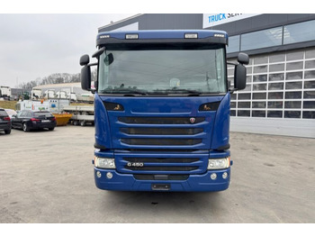 Camion grue, Camion plateau Scania G450 6x2 Hiab 122-4: photos 4