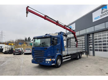 Camion grue, Camion plateau Scania G450 6x2 Hiab 122-4: photos 5
