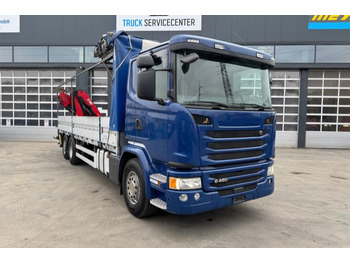 Camion grue, Camion plateau Scania G450 6x2 Hiab 122-4: photos 3