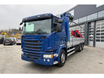 Camion grue, Camion plateau Scania G450 6x2 Hiab 122-4: photos 2
