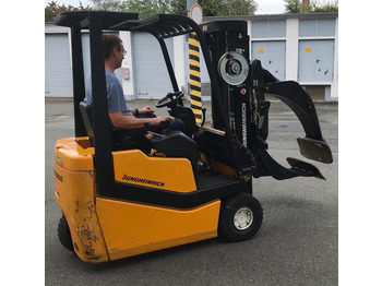 Chariot élévateur électrique Three-wheel electric front loader Jungheinrich EFG DF 15 with duplex mast and Meyer roller clamp: photos 5
