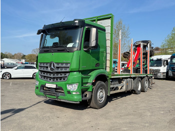 Camion grumier, Camion grue Mercedes-Benz Actros 2571 Holztransporter mit Kran: photos 3