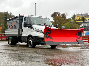 Camion plateau 2019 Iveco Daily planbil m/ Hilltip IceStriker og Western Wide-Out brøyteplog: photos 2