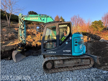 Pelle 2021 Kobelco SK75SR-7 - 8 tonns Gravemaskin - Sentralsmøring - Engcon tiltrotator - Hammer - Pusskuffe - Gallerskufffe - Graveskuffe - Smalskuffe og Klype - Gått 2732 timer: photos 2