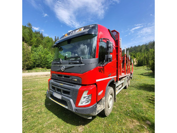Camion grumier, Camion grue pour transport de bois VOLVO FMX 500: photos 3