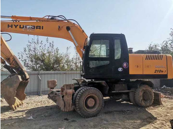 Pelle sur chenille Yellow Color Hyundai210w-7 Used Wheel Excavator Used Hyundai210-7 on Sale with Cheap Price: photos 4