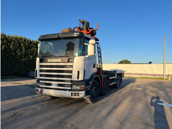 Camion ampliroll SCANIA CV R124 SCARRABILE CON GRU E POLIPO: photos 3