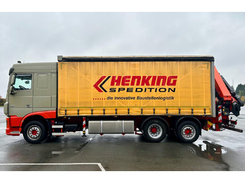 Camion à rideaux coulissants, Camion grue DAF DAF XF 460 FAN + PALFINGER + 16mtr + Lenkachse + EURO 6: photos 2