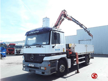 Camion plateau, Camion grue Mercedes-Benz Actros 1831 Atlas Ak140.1A4+remote lames steel 165000km: photos 3