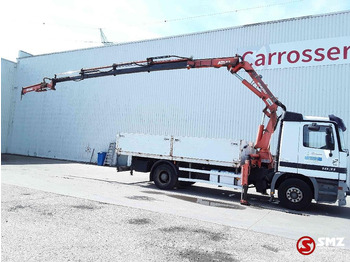 Camion plateau, Camion grue Mercedes-Benz Actros 1831 Atlas Ak140.1A4+remote lames steel 165000km: photos 4