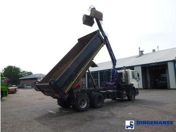 Camion grue DAF CF 75.310 6x4 RHD tipper + HMF 1144 K-1 + grapple: photos 4