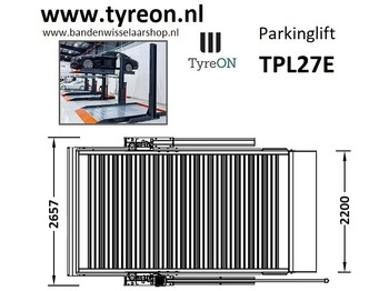 Équipement de garage TPL27E-4 car parking lift - electric release of safety locks - no air pressure required - 5 columns - 8 cars: photos 3