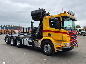 Camion ampliroll, Camion grue Scania P 410 8x4 Euro 6 Palfinger 14 Tonmeter Z-kraan: photos 3