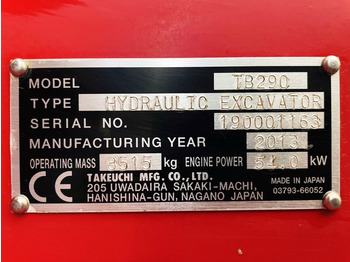 Mini pelle Takeuchi TB290 (4024): photos 4