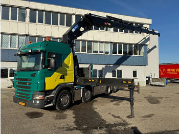 Camion plateau, Camion grue Scania G440 8X2 EURO 6 HMF 8520 + REMOTE CONTROL TWISTLOCKS: photos 2