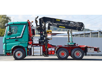 Camion grumier, Camion grue Mercedes-Benz AROCS 3363 *HOLZTRANSPORTER * LOGLIFT 251S /6x4: photos 5