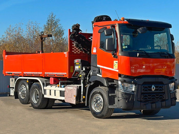 Camion benne, Camion grue Renault C430 * HIAB 144 BS - 3 HIDUO+ FUNK/ 6x2: photos 3