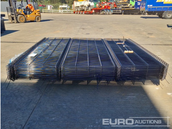 Matériel de chantier Unused Galvanised & Powder Coated Heavy Duty (5mm) Wire Mesh Fencing, 25 x H2.4m x W2.2m Panels, 26 x 60mm x 60mm x3m Posts, with Fittings (Black): photos 2
