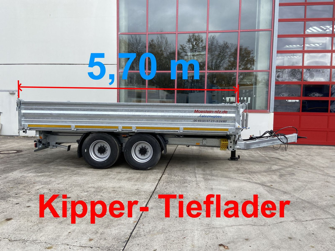 Remorque benne Möslein 14 t Kipper Tieflader 5,70 m lang, Breite Reife: photos 1