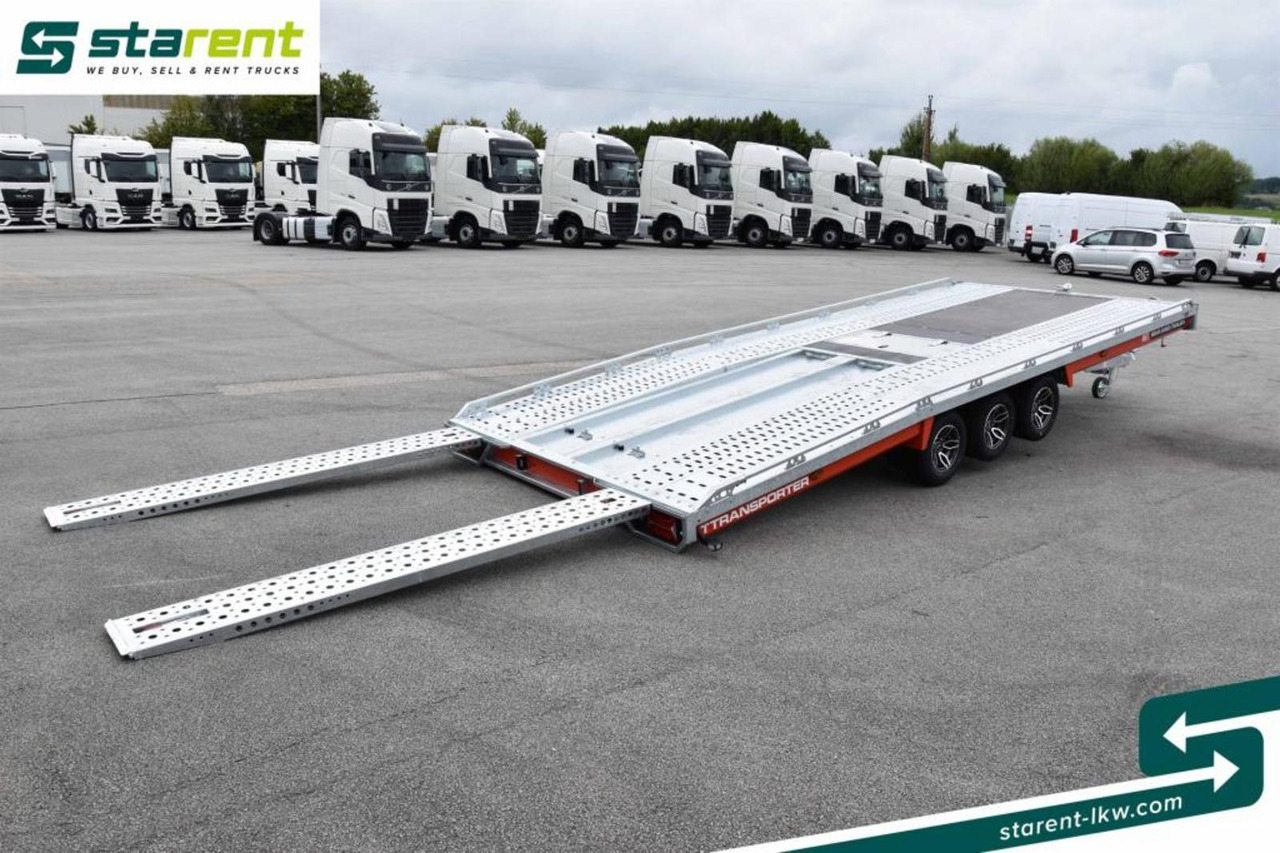 Remorque porte-voitures neuf Brian James Trailers T-Transporter Rampen Seilwinde Kippbar Alu: photos 11