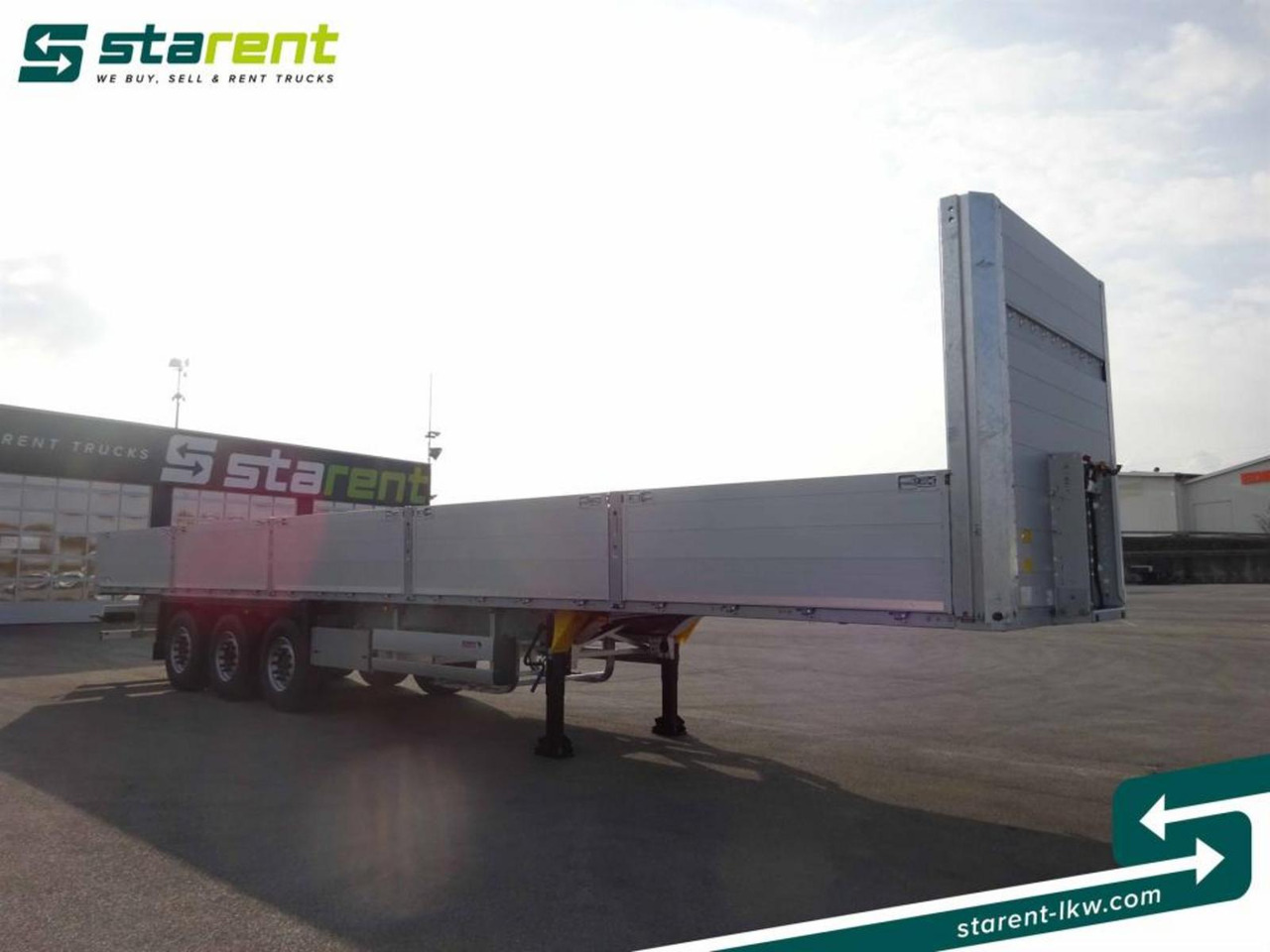 Schmitz Baustofftrailer Liftachse Rungen 80cm Bordwände - Semi-remorque plateau: photos 3 Schmitz Baustofftrailer Liftachse Rungen 80cm Bordwände - Semi-remorque plateau: photos 3