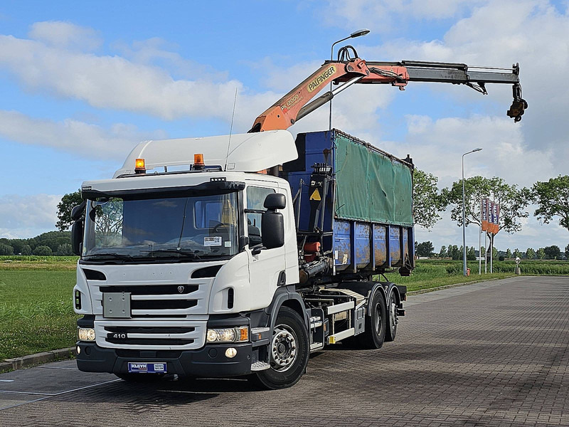 Scania P410 HOOK + BOX + CRANE - Camion ampliroll, Camion grue: photos 2 Scania P410 HOOK + BOX + CRANE - Camion ampliroll, Camion grue: photos 2