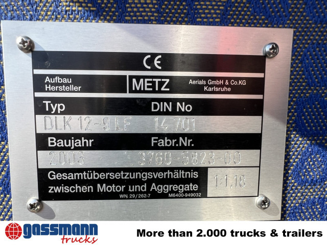 MAN LE 15.255 4x2 LLC Doka, Metz DLA-K 12/9 - Camion de pompier: photos 4 MAN LE 15.255 4x2 LLC Doka, Metz DLA-K 12/9 - Camion de pompier: photos 4