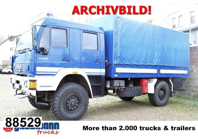 MAN LE 18.280 4x4 BB Doka, Ex-THW, LBW, - Camion plateau: photos 1 MAN LE 18.280 4x4 BB Doka, Ex-THW, LBW, - Camion plateau: photos 1