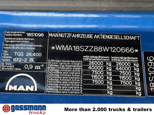 MAN TGA 26.400 6x2-4 BL, A1, Lenk-/Liftachse, ADR, - Camion citerne: photos 4 MAN TGA 26.400 6x2-4 BL, A1, Lenk-/Liftachse, ADR, - Camion citerne: photos 4