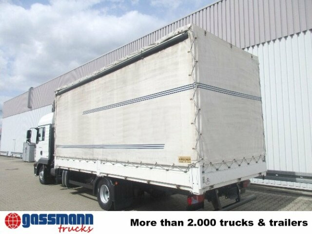 Camion à rideaux coulissants, Camion grue MAN TGL 12.240BL 4x2, mit Kran Hiab 088 mit Funk: photos 12