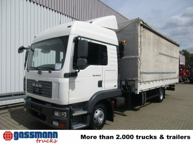 Camion à rideaux coulissants, Camion grue MAN TGL 12.240BL 4x2, mit Kran Hiab 088 mit Funk: photos 8