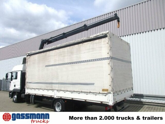 Camion à rideaux coulissants, Camion grue MAN TGL 12.240BL 4x2, mit Kran Hiab 088 mit Funk: photos 11