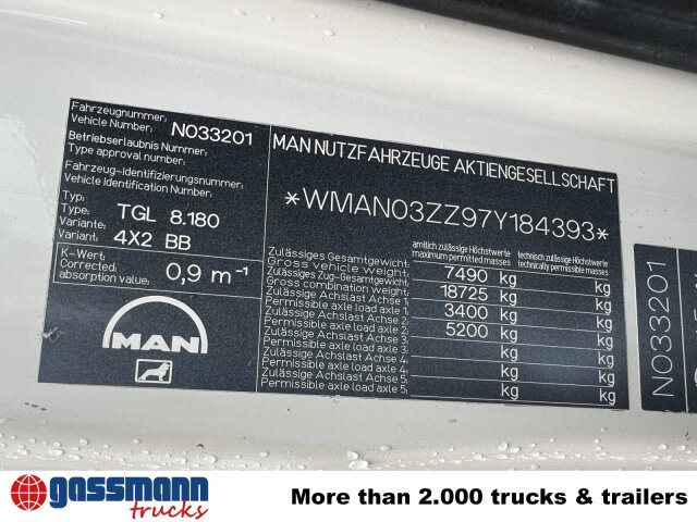 MAN TGL 8.180 4X2 BB, Meiller Kipper - Camion benne: photos 5 MAN TGL 8.180 4X2 BB, Meiller Kipper - Camion benne: photos 5