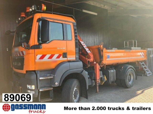 MAN TGS 18.320 4x4 BL, Winterdienstausstattung, Kran - Camion benne, Camion grue: photos 1 MAN TGS 18.320 4x4 BL, Winterdienstausstattung, Kran - Camion benne, Camion grue: photos 1