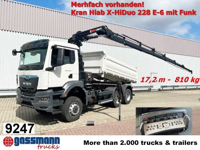 MAN TGS 33.430 6x6 BB CH mit Kran Hiab X-HiDuo 228 - Camion benne, Camion grue: photos 1 MAN TGS 33.430 6x6 BB CH mit Kran Hiab X-HiDuo 228 - Camion benne, Camion grue: photos 1