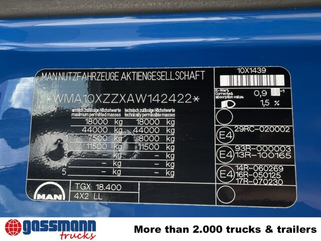 MAN TGX 18.400 4X2 LL, Fahrschule, XLX-Fahrerhaus - Camion porte-conteneur/ Caisse mobile: photos 2 MAN TGX 18.400 4X2 LL, Fahrschule, XLX-Fahrerhaus - Camion porte-conteneur/ Caisse mobile: photos 2