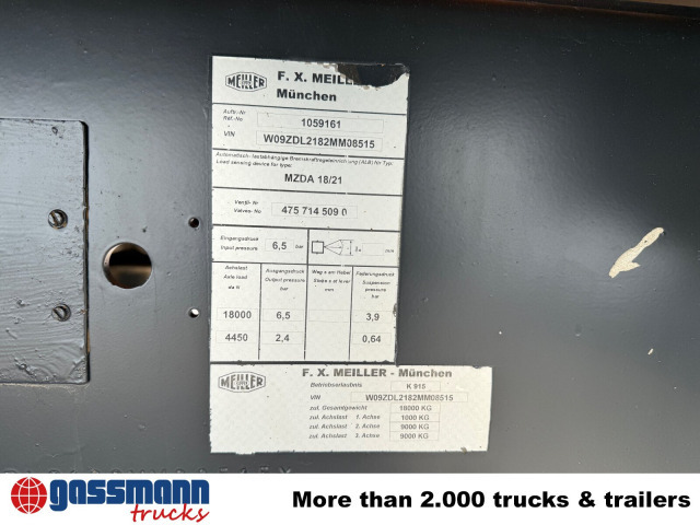 Meiller MZDA 18/21, Stahlbordwände, ca. 10m³ - Remorque benne: photos 3 Meiller MZDA 18/21, Stahlbordwände, ca. 10m³ - Remorque benne: photos 3