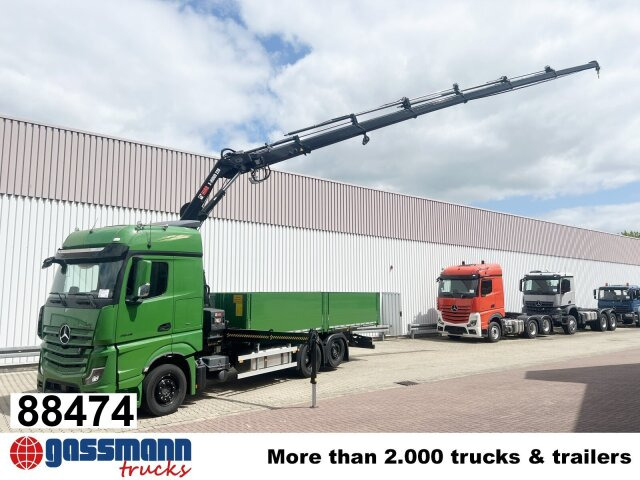 Mercedes-Benz Actros 2548 L 6x2 mit Kran Hiab X-HiDuo 228 - Camion plateau, Camion grue: photos 1 Mercedes-Benz Actros 2548 L 6x2 mit Kran Hiab X-HiDuo 228 - Camion plateau, Camion grue: photos 1