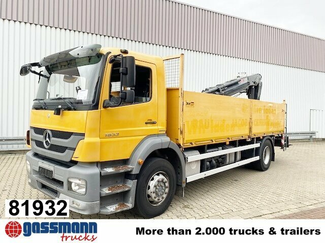 Mercedes-Benz Axor 1833 L 4x2 mit Heckkran Hiab XS 133 K-2 - Camion plateau, Camion grue: photos 1 Mercedes-Benz Axor 1833 L 4x2 mit Heckkran Hiab XS 133 K-2 - Camion plateau, Camion grue: photos 1