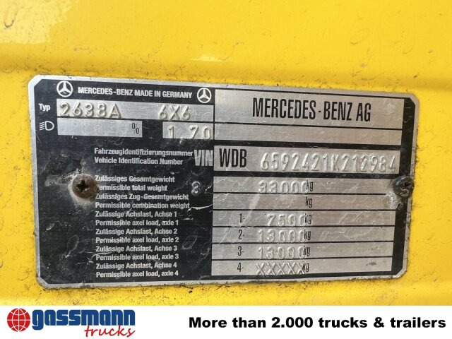 Châssis cabine Mercedes-Benz SK II 2638/44 A 6x6, V8, Retarder: photos 10 Châssis cabine Mercedes-Benz SK II 2638/44 A 6x6, V8, Retarder: photos 10